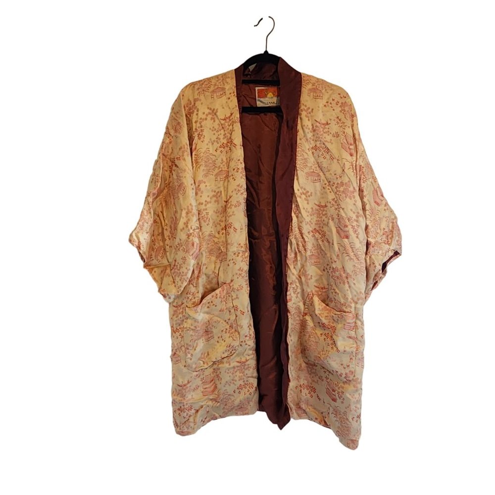 Oriental Satin Vintage Robe Unisex size Large